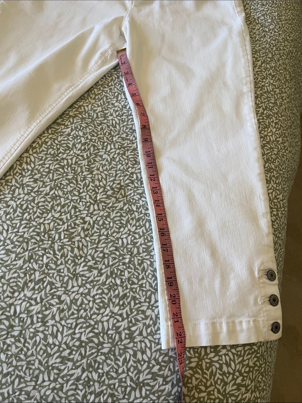 Talbots White Cropped Button-Hem Pants - Picture 8 of 8